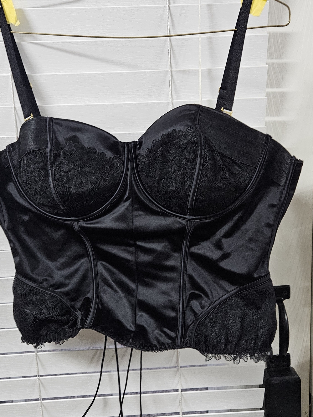 Black Lace-Trim Bustier Corset Top - Torrid Curve